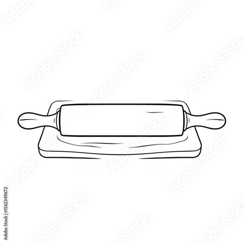 A wooden rolling pin on a pastry board