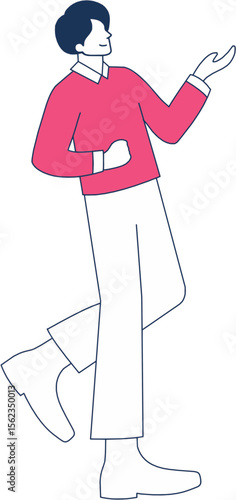 man showing  vector perfect for design resources, powerpoint, presentation and poster