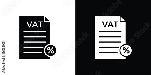 Value added tax VAT icon isolated silhouette on white background. Vector illustration.