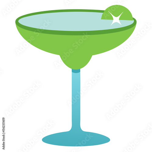 blue martini with lime isolated