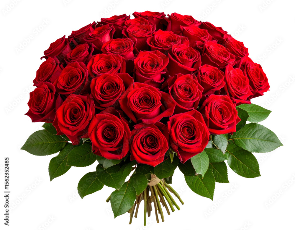 Obraz premium Bouquet of red roses, png file of isolated cutout object on transparent background.