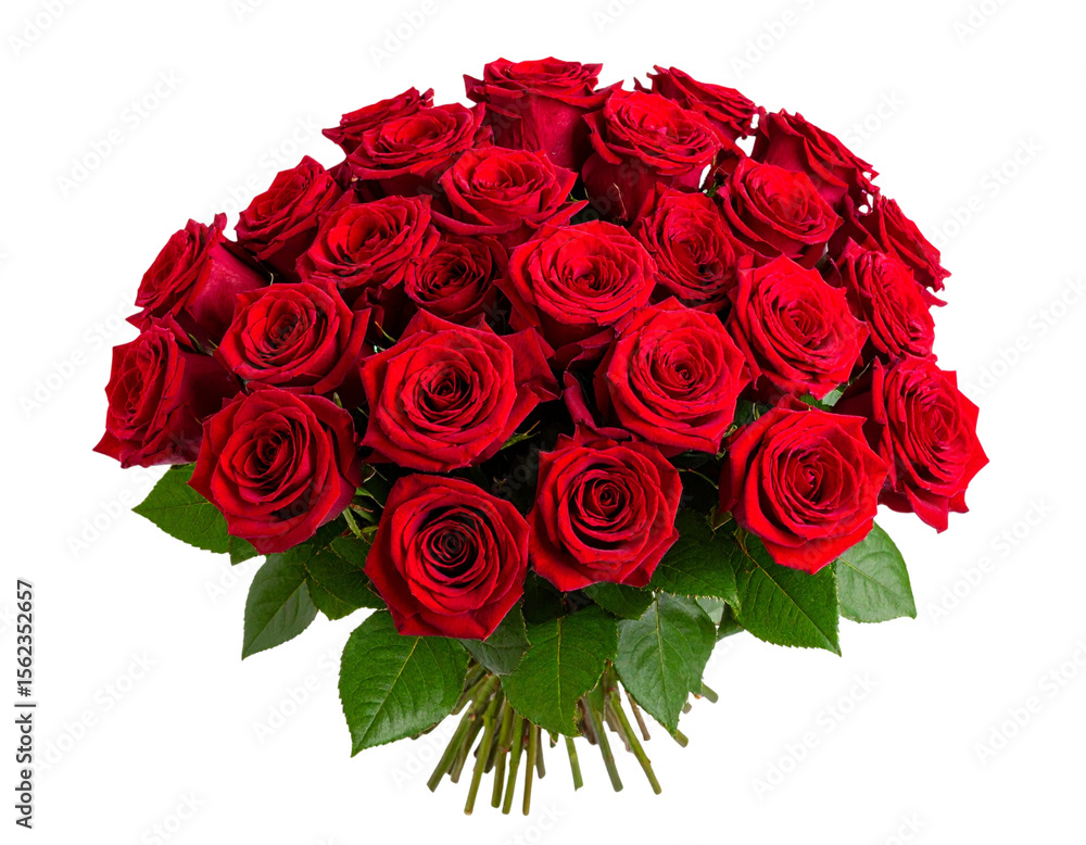 Obraz premium Bouquet of red roses, png file of isolated cutout object on transparent background.