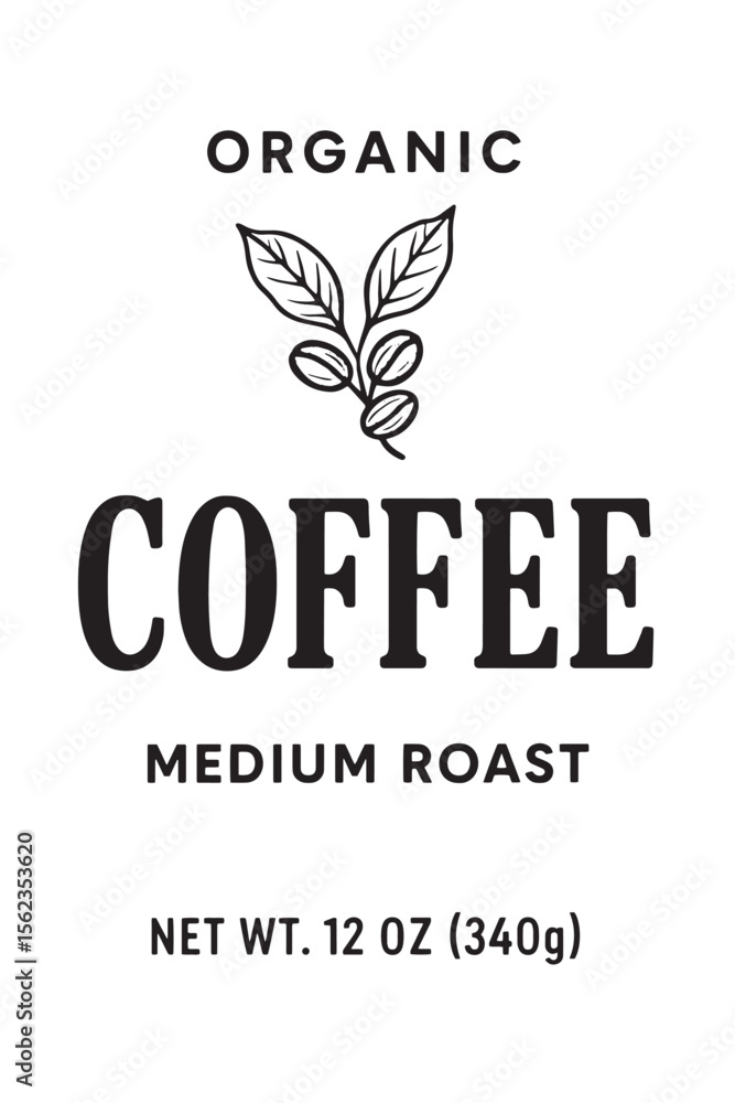 Obraz premium Coffee Label Design Black and White