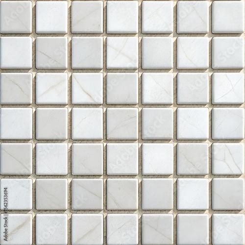 Ceramic tile mosaic pattern background with geometric seamless design
