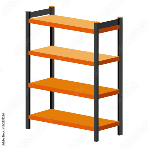 wooden shelves isolated on white