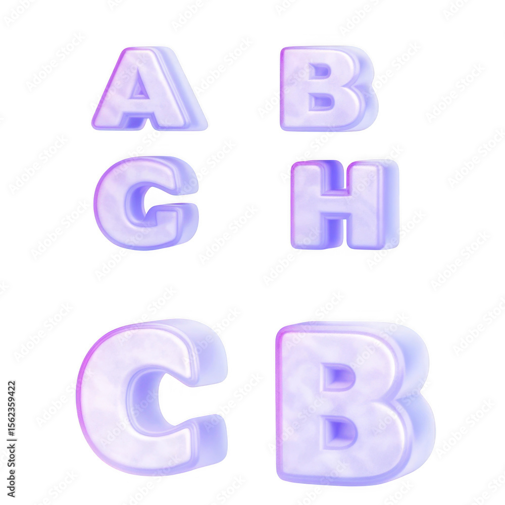 Glass transparent letters a b c g h b isolated on transparent background Glass transparent letters a b c g h b isolated on transparent background