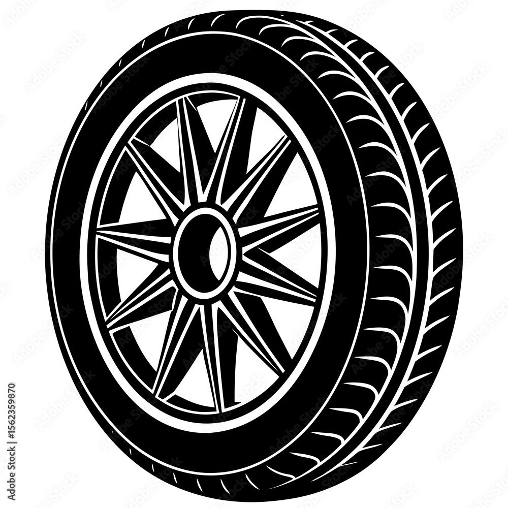 Fototapeta premium car wheel vector illustration