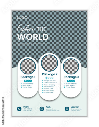 Creative, modern travel flyer design template