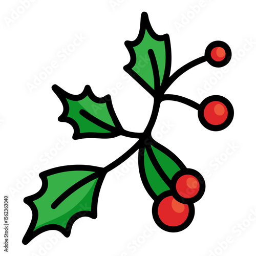 holly berries and leaves