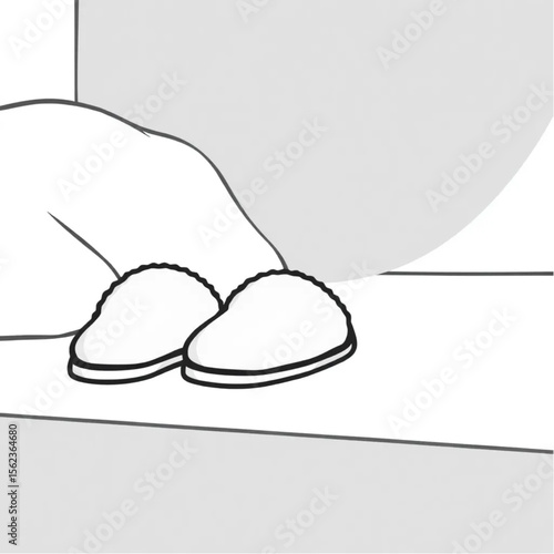A pair of slippers on a bedroom rug
