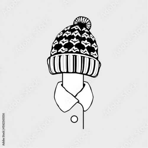 A woollen hat on a coat peg