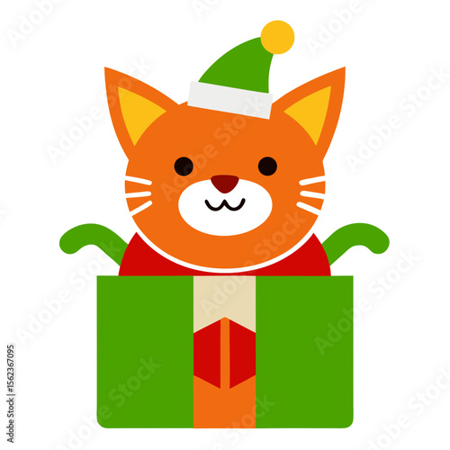 cat with gift box
