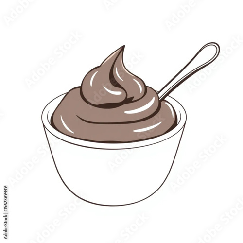 A ceramic ramekin with chocolate mousse