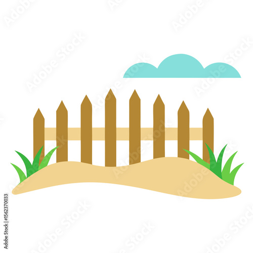 beach-fence-and-dune-grass-on-white-background.svg