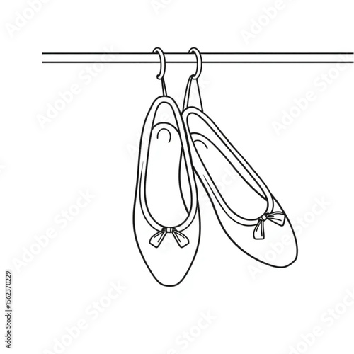 A pair of ballet pumps on a shoe rack
