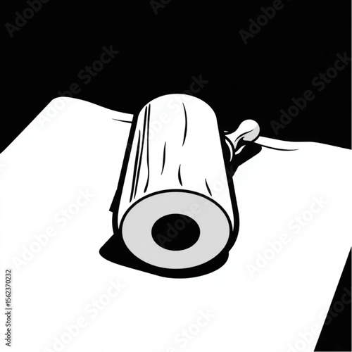 A wooden rolling pin on a pastry mat