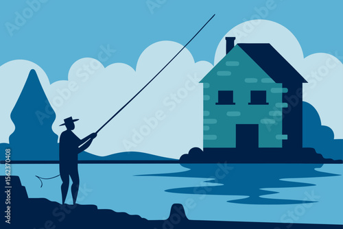 fishing in the river
