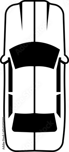 Cars icon from above, top view isolated. Modern urban civilian vehicle. View from the bird's eye. Realistic design. Flat style vector. traffic, automobile transportation. Transport service concept.