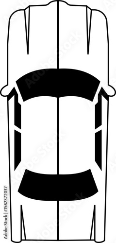 Cars icon from above, top view isolated. Modern urban civilian vehicle. View from the bird's eye. Realistic design. Flat style vector. traffic, automobile transportation. Transport service concept.