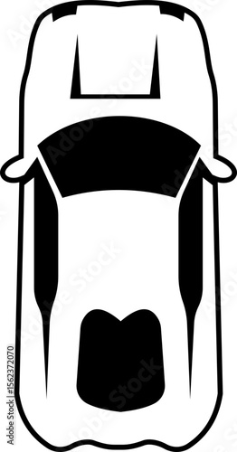 Cars icon from above, top view isolated. Modern urban civilian vehicle. View from the bird's eye. Realistic design. Flat style vector. traffic, automobile transportation. Transport service concept.