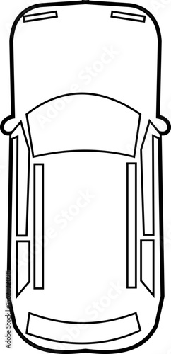 Cars icon from above, top view isolated. Modern urban civilian vehicle. View from the bird's eye. Realistic design. Flat style vector. traffic, automobile transportation. Transport service concept.
