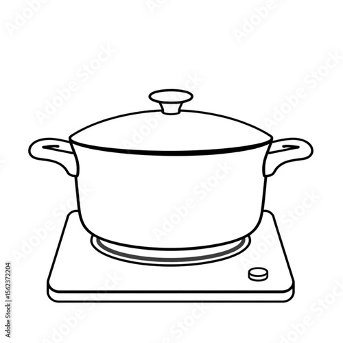 A ceramic casserole dish on a hob