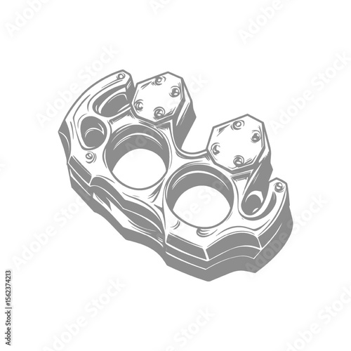 Ornamental Brass Knuckles Illustratio