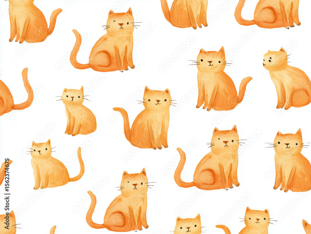 Obraz premium seamless pattern cute cat 