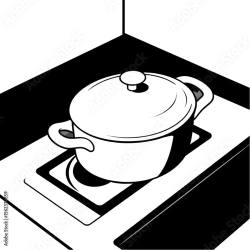 A ceramic casserole dish on a hob