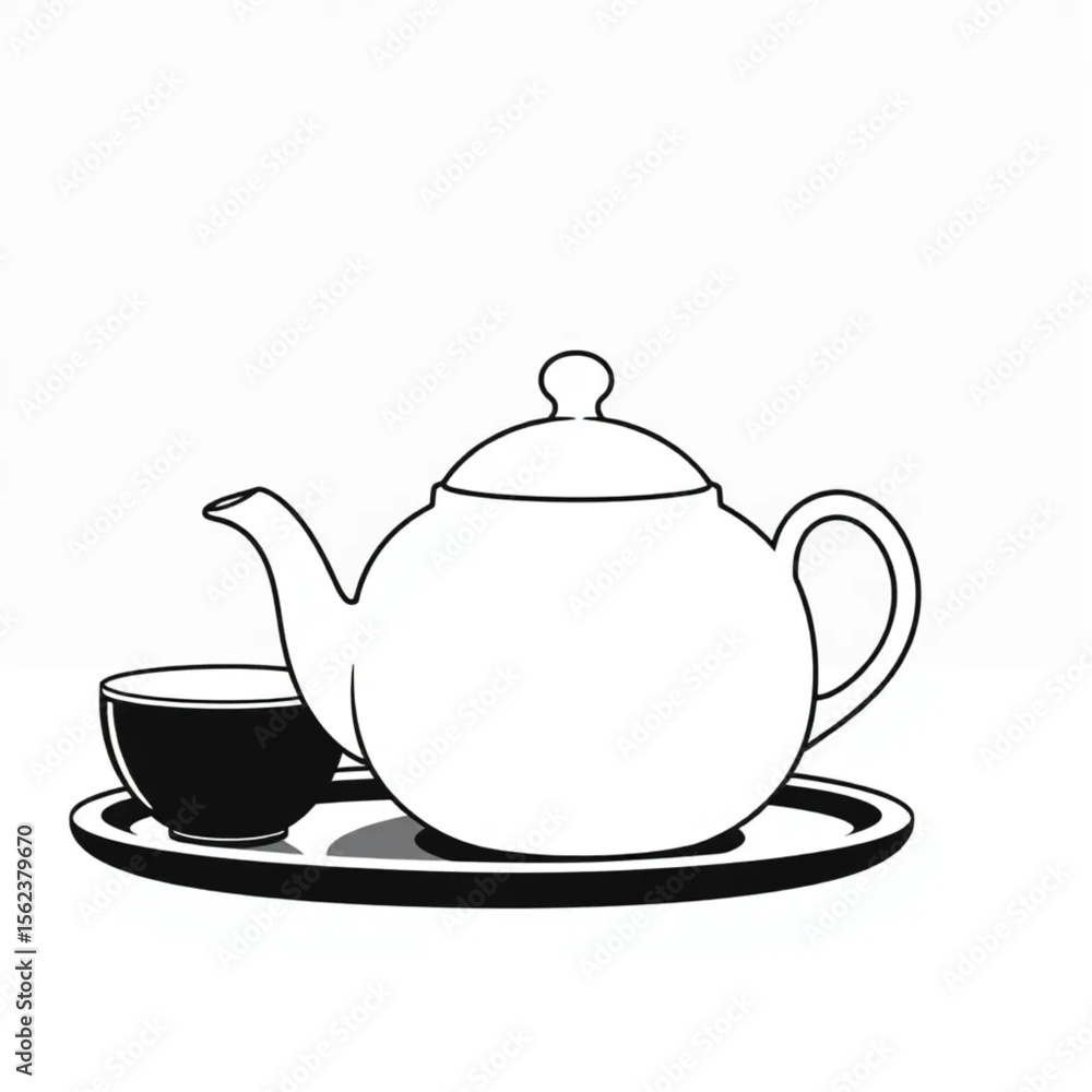 A ceramic teapot on a breakfast table A ceramic teapot on a breakfast table