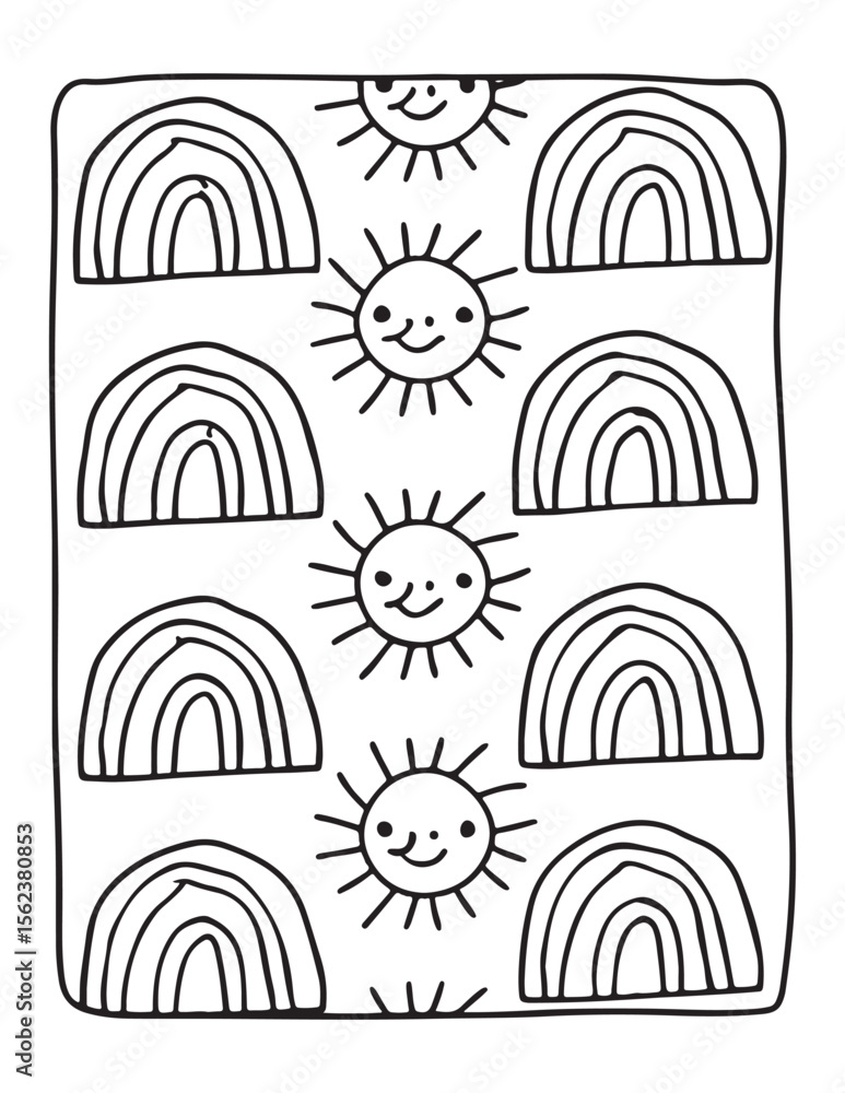 Obraz premium Cute Kawaii Coloring Pages – Fun and Easy Printable Line Art for Kids and Adults, Kawaii Fun Coloring Sheets, Simple and Sweet Line Art for Relaxation, Print