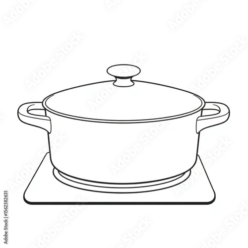 A ceramic casserole dish on a hob