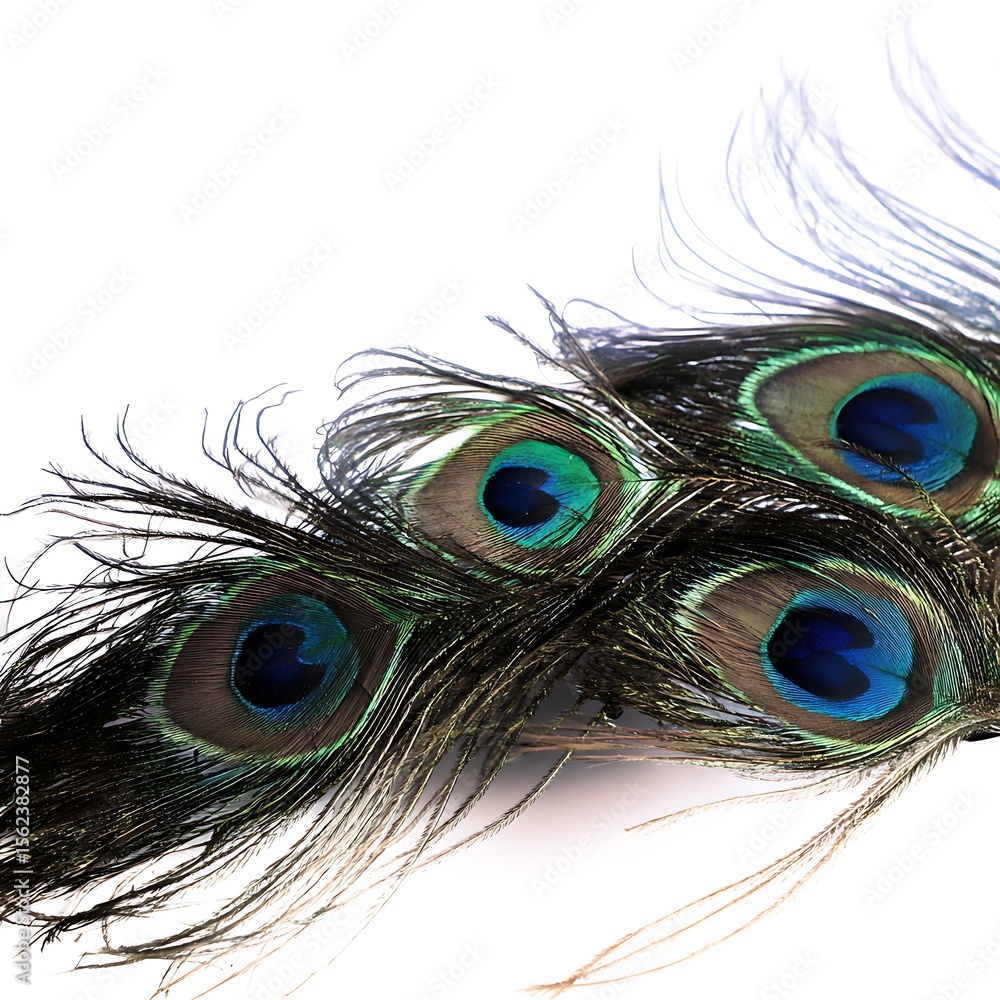 Obraz premium Peacock feathers close up