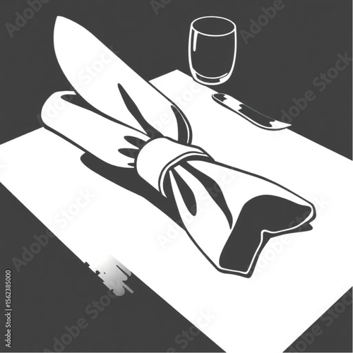 A linen napkin ring on a dinner setting