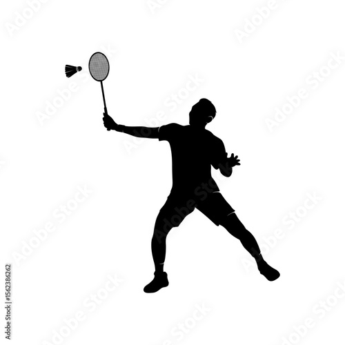 silhouette of people playing badminton Vector
