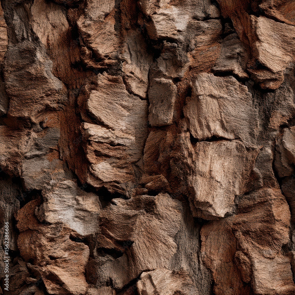 Obraz premium Rough tree bark texture in deep browns