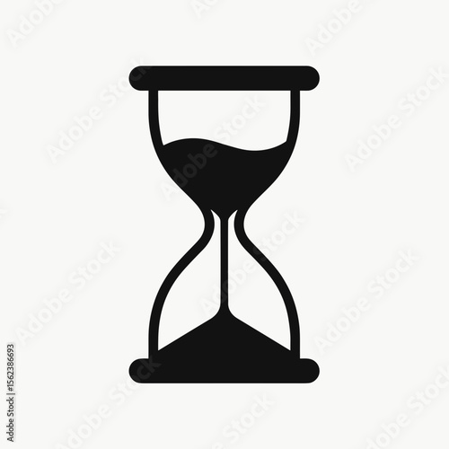 Classic hourglass symbolizing the passage of time in black silhouette  