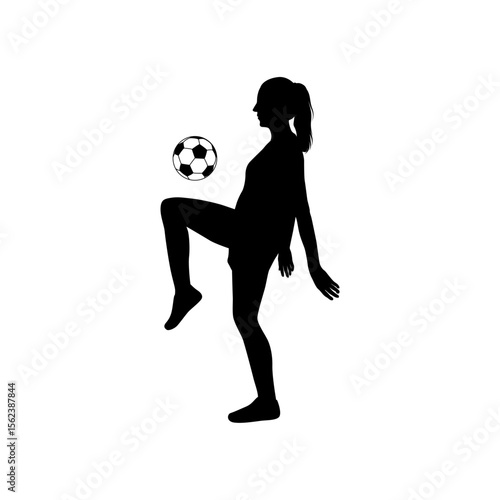 woman Football Sport silhouettes in different positions Vector