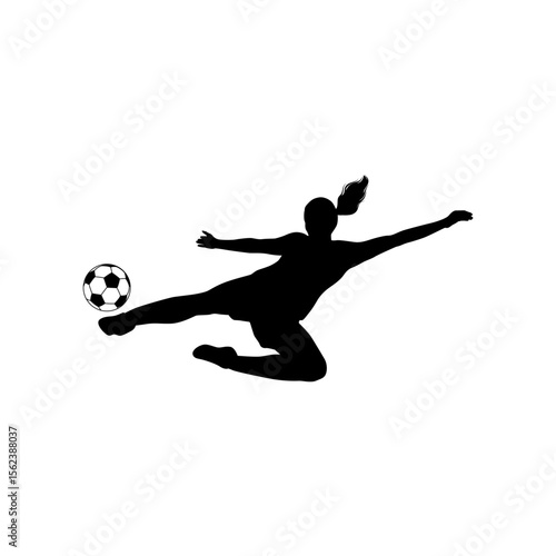 woman Football Sport silhouettes in different positions Vector
