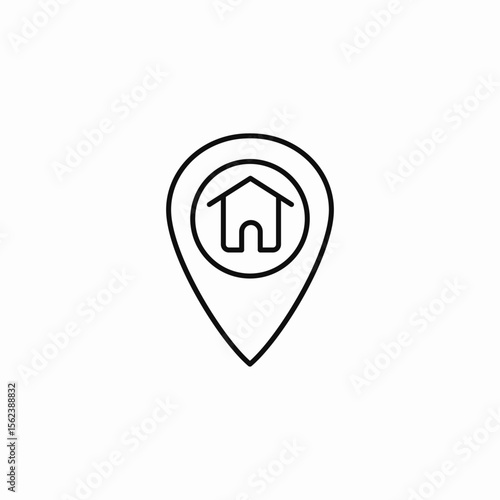 home address pin icon sign vector