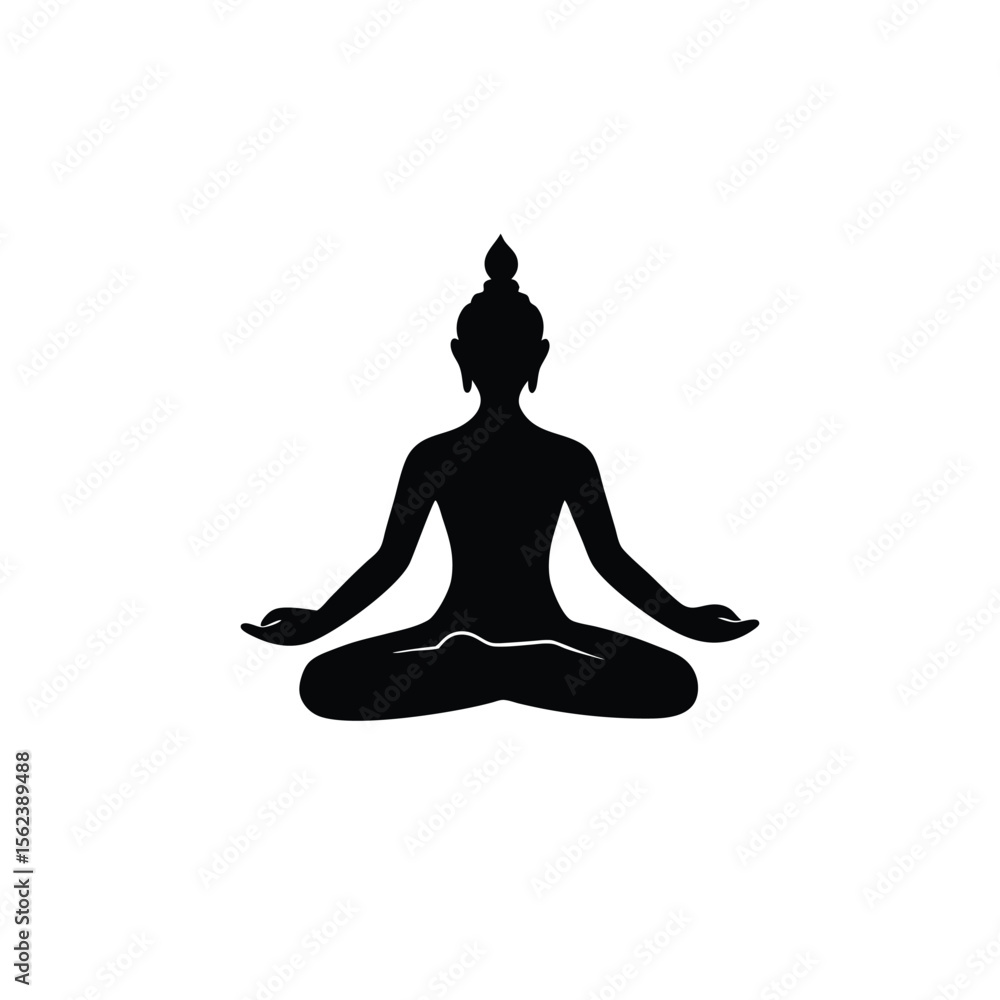 Silhouette of a Southeast Asian person practicing yoga Vector illustration Silhouette of a Southeast Asian person practicing yoga Vector illustration