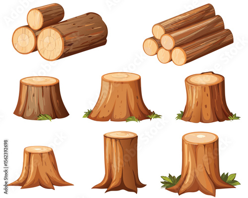 collection of wood vector