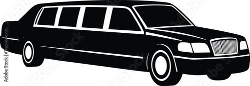 Limousine Car Silhouette Illustration for Luxury Transportation Services and Celebrations