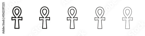 Ankh icon isolated silhouette on white background. Vector illustration.