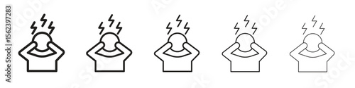Anxiety icon isolated silhouette on white background. Vector illustration.