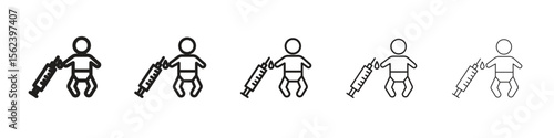Baby Vaccination icon isolated silhouette on white background. Vector illustration.
