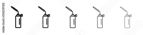 Blowtorch icon isolated silhouette on white background. Vector illustration.
