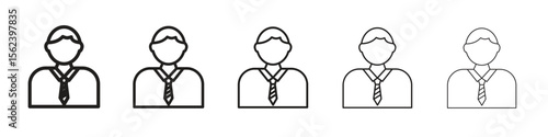 Businessman icon isolated silhouette on white background. Vector illustration.