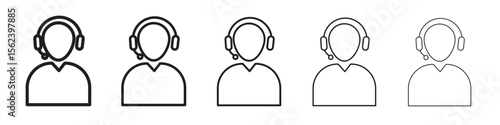 Callcenter icon isolated silhouette on white background. Vector illustration.