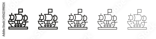 Caravel icon isolated silhouette on white background. Vector illustration.